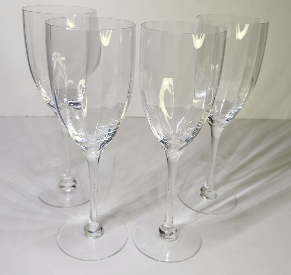 Set Of 4 Orrefors Optica Symphony Water Goblets Glasses Wine 8.75" Optic Crystal